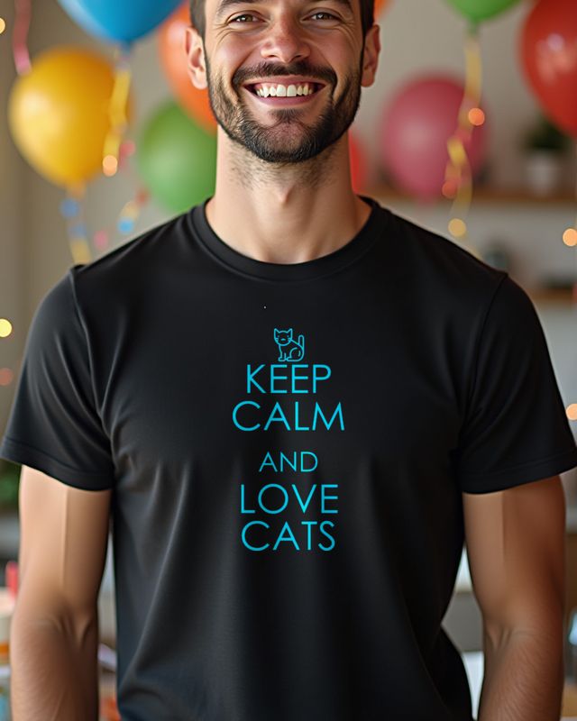 Keep Calm and Love Cats - Katzen Spruch für Katzenfans – T-Shirt