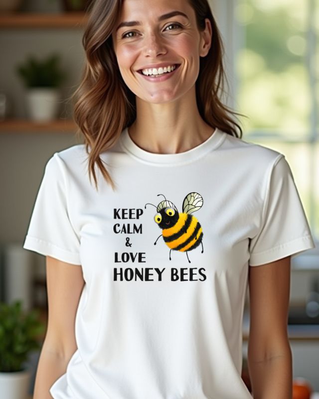 Keep Calm and Love Honey Bees - Bienen Spruch Motiv – T-Shirt