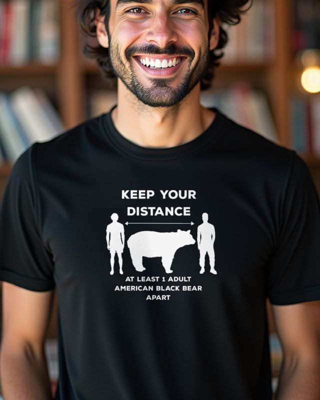 Keep Your Distance Schwarzbär - Lustiges Bären Motiv – T-Shirt
