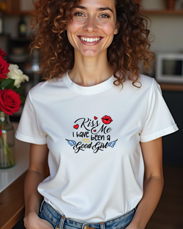 Kiss me I have been a Good Girl - Cute Valentine Slogan – T-Shirt