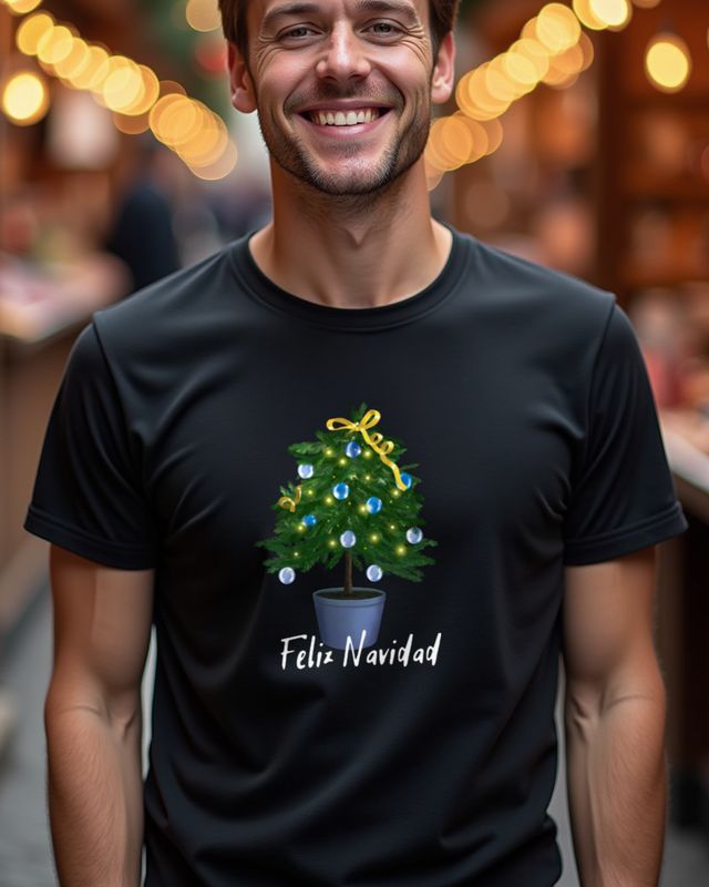 Kleiner Weihnachtsbaum Feliz Navidad - Spanisches Motiv – T-Shirt