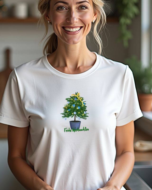 Kleiner Weihnachtsbaum - Frohe Weihnachten - Deutsches Motiv – T-Shirt