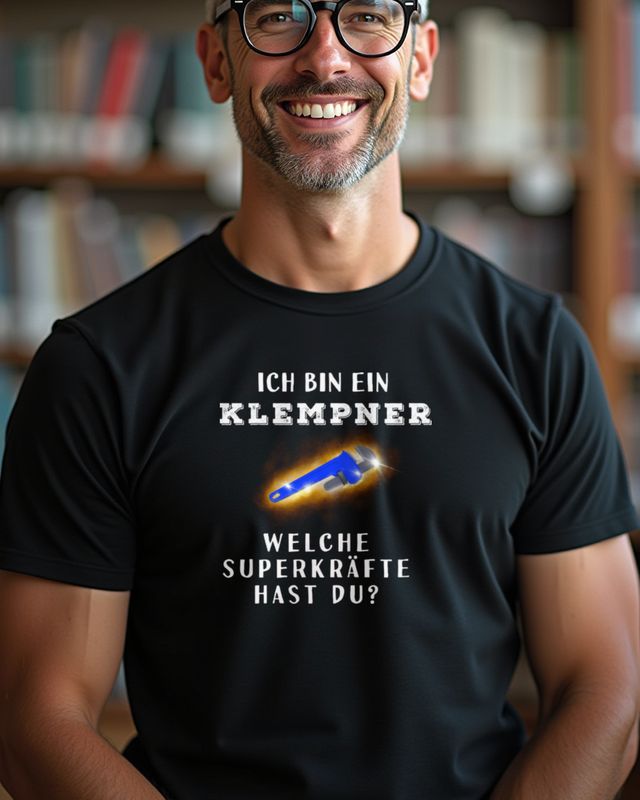 Klempner Superkraft - Lustiges Shirt für Installateure – T-Shirt
