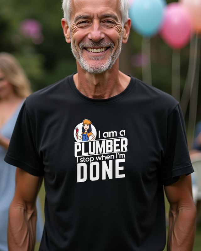 Installateurin Spruch - I Stop When I’m Done Geschenk – T-Shirt