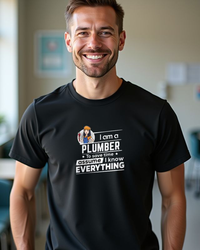 Klempnerin Zeit sparen - To Save Time Sanitär Spruch – T-Shirt