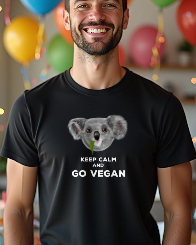 Koala Keep Calm and Go Vegan - Veganes Tier Shirt – T-Shirt
