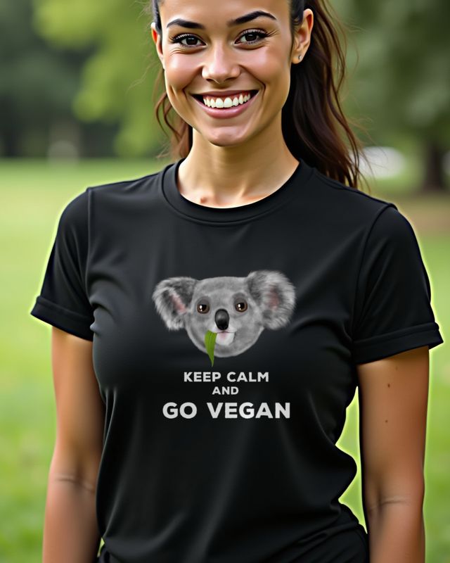 Koala Keep Calm and Go Vegan - Veganes Tier Shirt