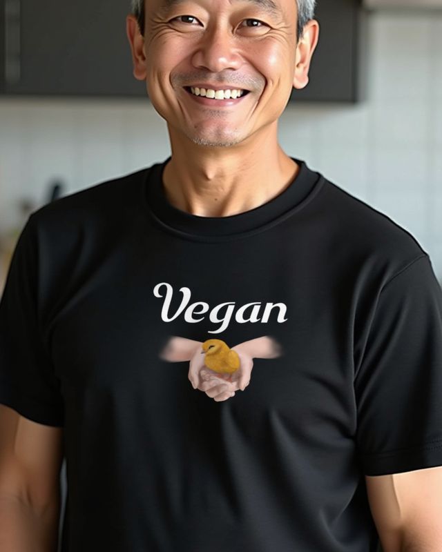 Küken in Händen - Vegan Vegetarisch Tierliebe Motiv – T-Shirt