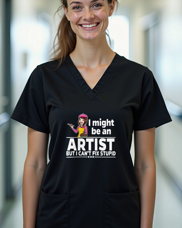 Sarcastic Artist Shirt - Can’t Fix Stupid Saying – T-Shirt