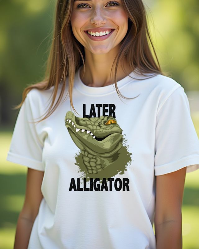 Later Alligator - Alligator Kopf mit Abschiedsspruch – T-Shirt