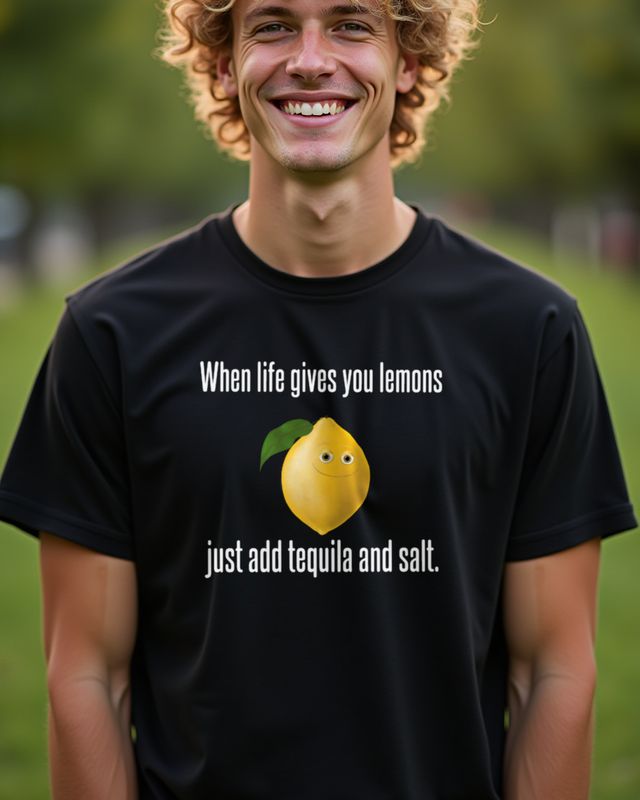 When Life Gives You Lemons Add Tequila - Funny Party – T-Shirt