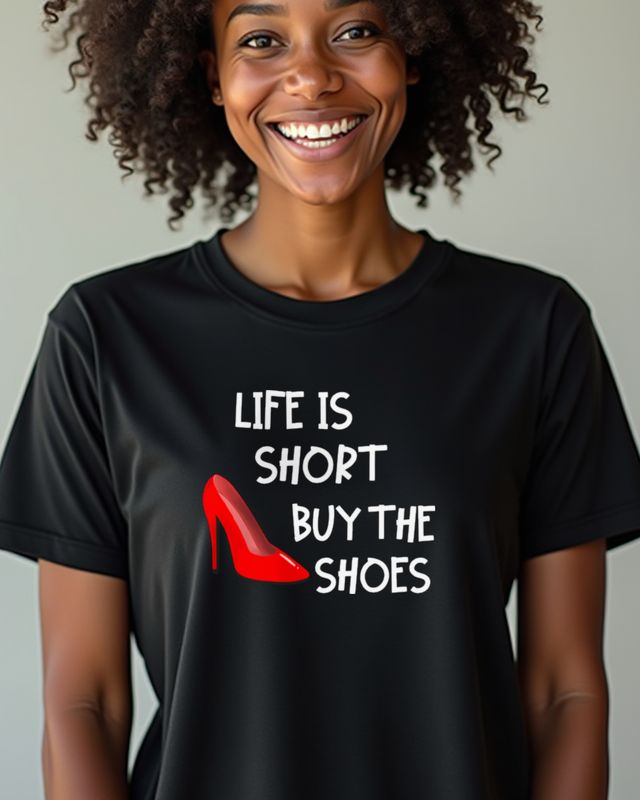 Life Is Short Buy The Shoes - Funny Shoe Lover Saying – T-Shirt