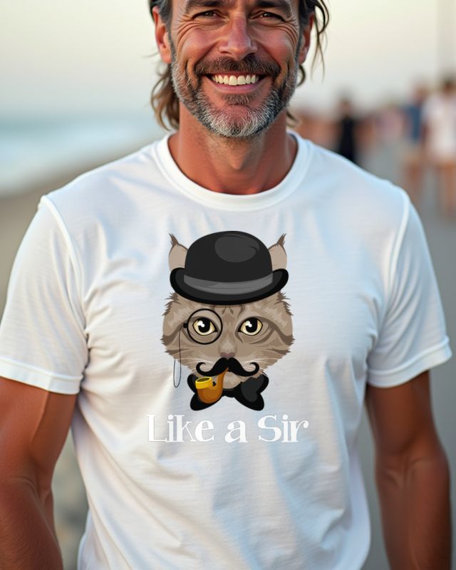 Gentleman Katze Like A Sir - Stilvolles Katzen Geschenk – T-Shirt