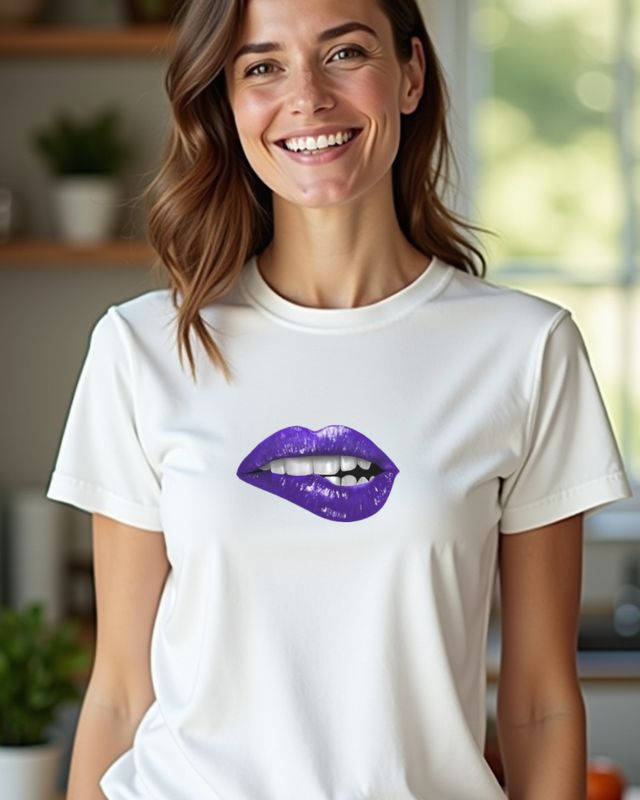 Purple Lips - Kiss Mouth Design for Purple Lovers β T-Shirt