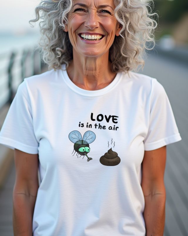 Love Is In The Air - Fliege und Kothaufen Lustiger Spruch – T-Shirt