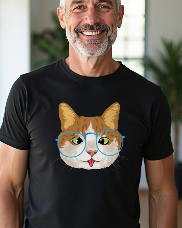 Lustige Katze mit Brille - Witziges Motiv für Katzenfans – T-Shirt