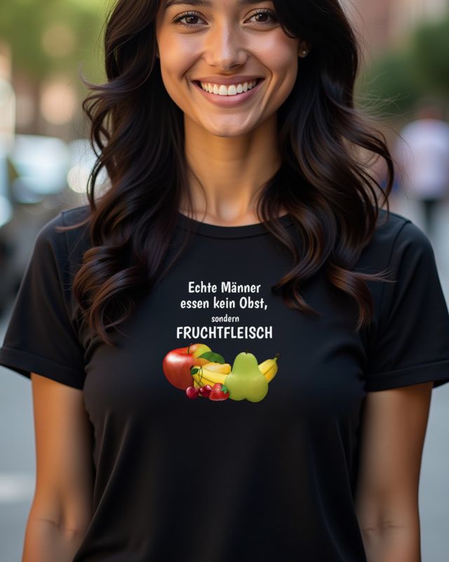 Männer essen kein Obst sondern Fruchtfleisch - German Joke – T-Shirt