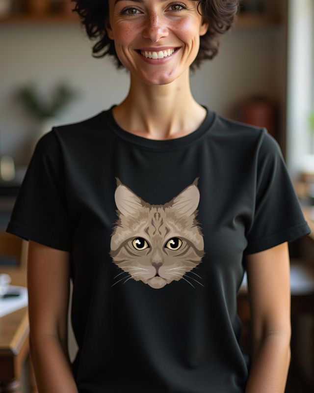 Maine Coon Cat Portrait - Gift for Cat Lovers โ T-Shirt