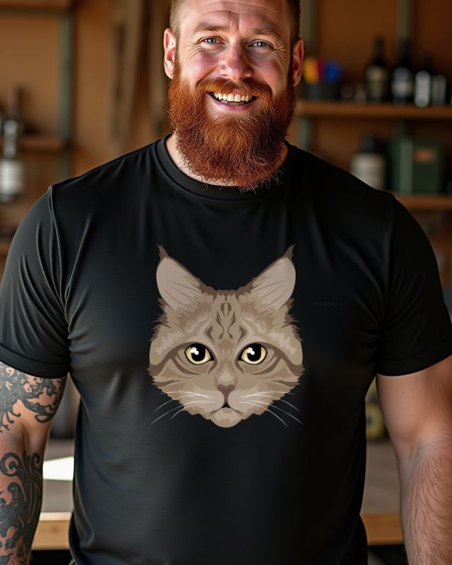 Maine Coon Katze - Katzenporträt für Katzenfans – T-Shirt