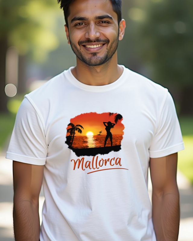 Mallorca Summer Sunset Girl Rot - Malle Sommer Motiv – T-Shirt