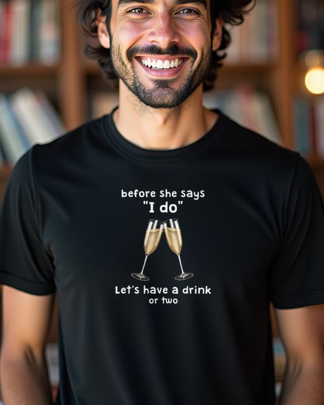 Before She Says I Do I Drink - Funny Groom Bachelor Shirt