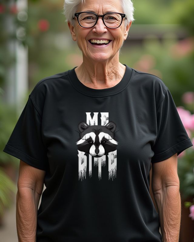 Me bite Racoon - Frecher Waschbär Spruch Lustig – T-Shirt