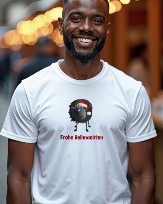Merry Christmas Schaf - Süßes Weihnachtsschaf Motiv – T-Shirt