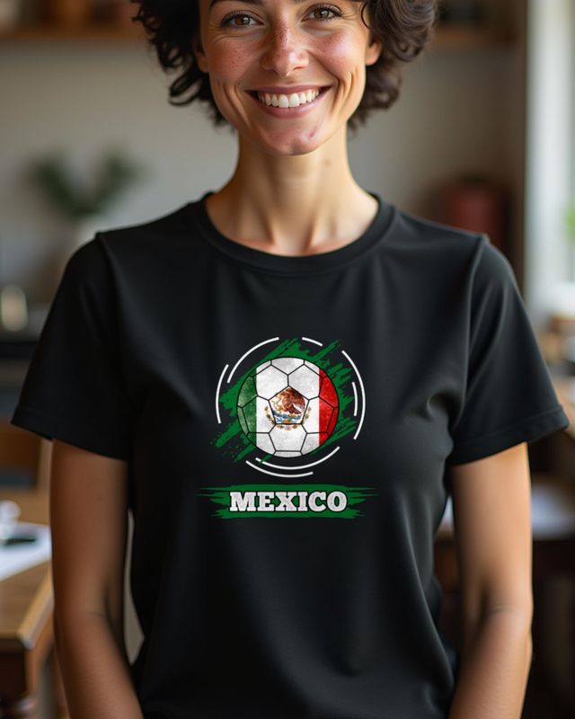 Mexico Fan Design with Flag - Heritage Pride Gift โ T-Shirt