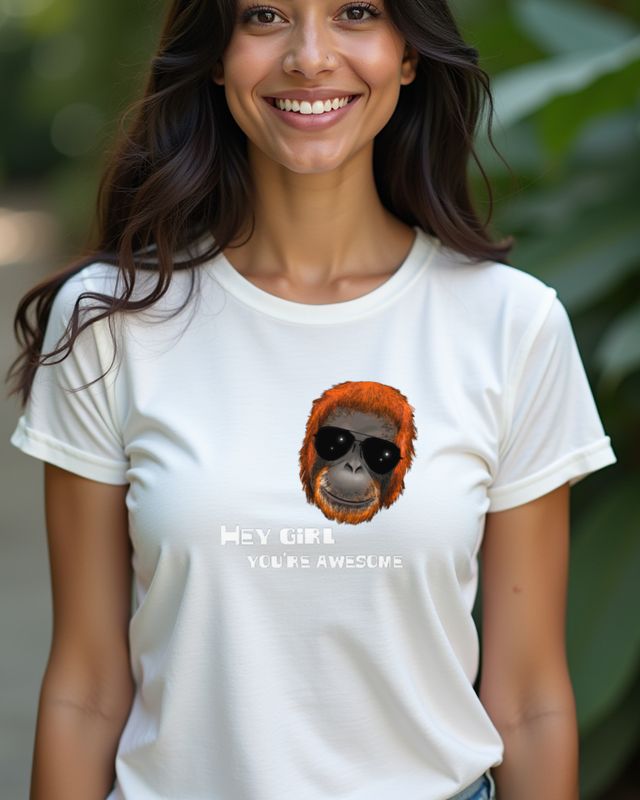 Orang Utan Hey girl you’re awesome - Affe mit Kompliment – T-Shirt