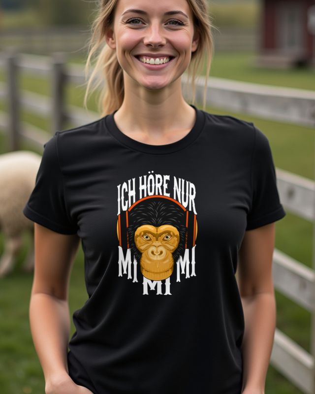 Monkey Ich höre nur mi mi mi - Funny German Monkey Gift – T-Shirt