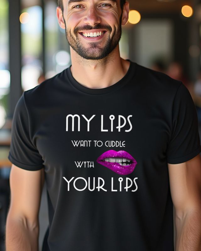My Lips want to cuddle with your lips - Valentinstag – T-Shirt