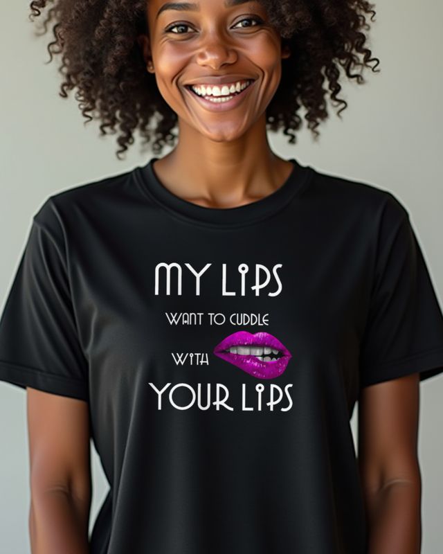 My Lips want to cuddle with your lips - Valentinstag – T-Shirt