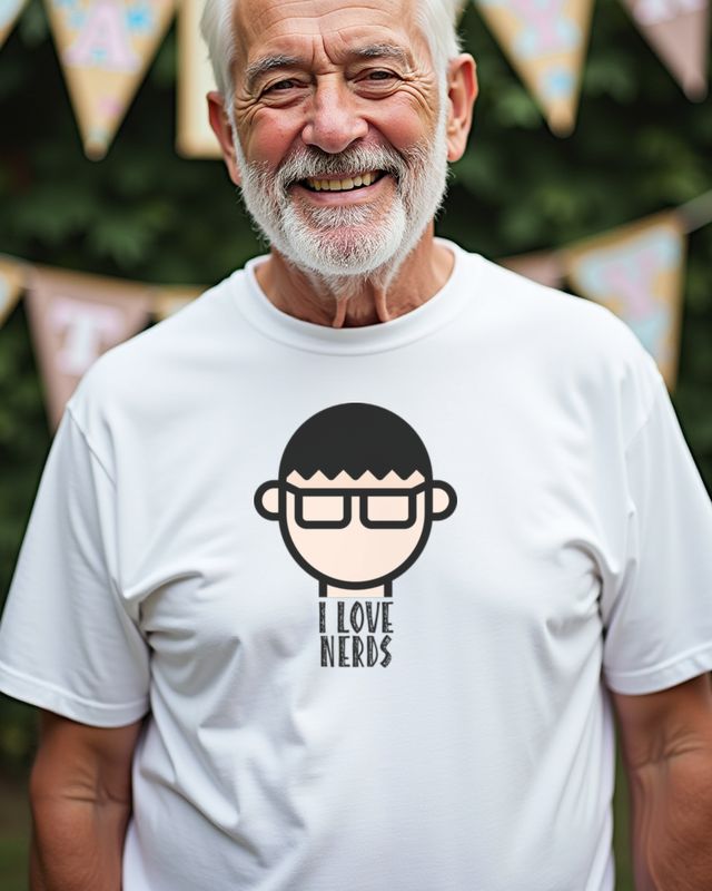 Nerd Lover - Minimalist Nerd Face with Glasses – T-Shirt