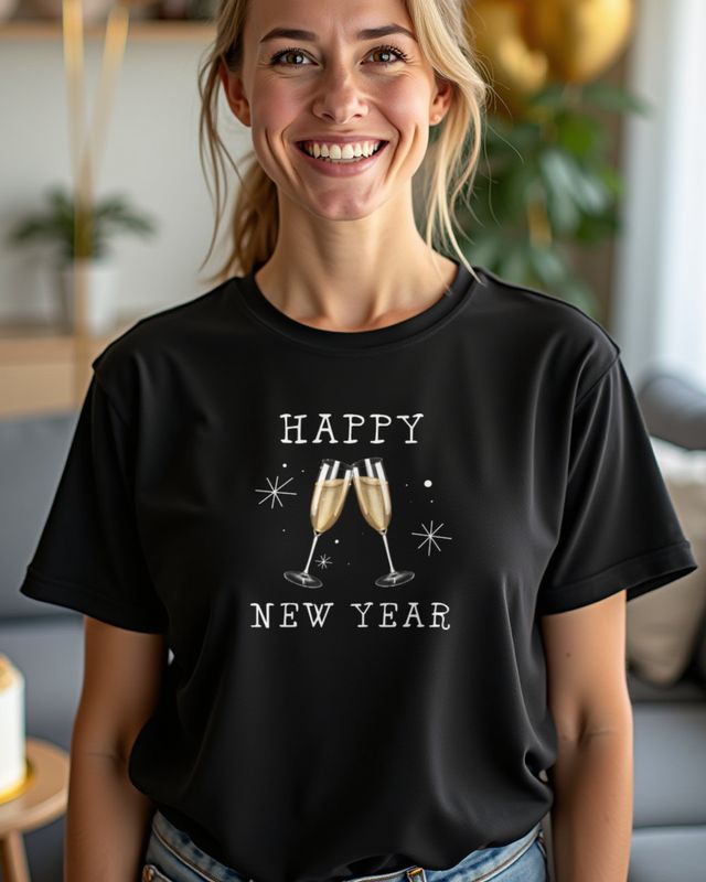 New Year’s Eve Prosecco Toast - Happy New Year Design – T-Shirt