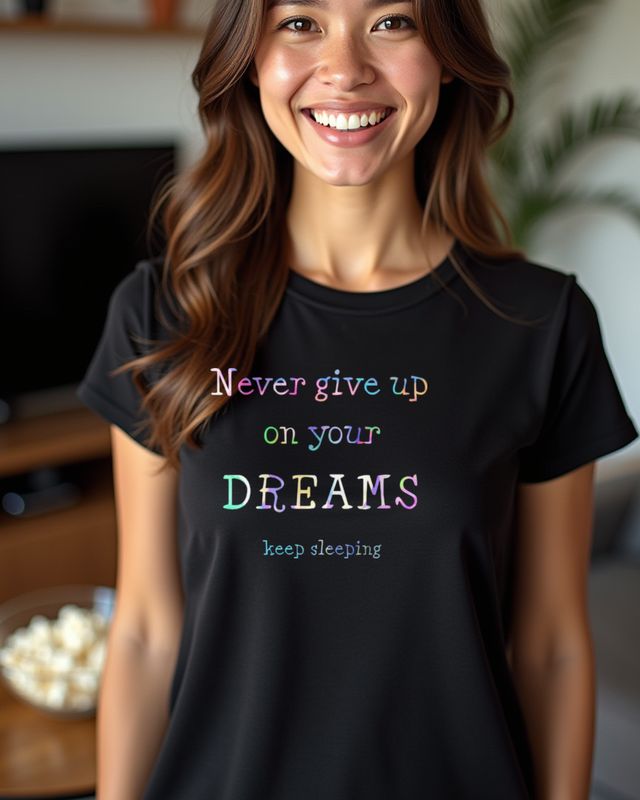 Never Give Up on Your Dreams Keep Sleeping - Langschläfer – T-Shirt