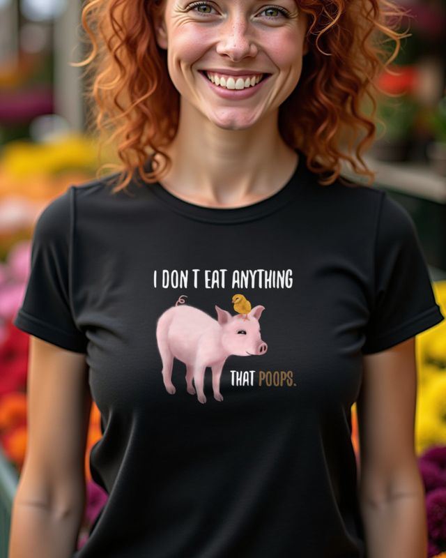 Donβt Eat Anything That Poops - Pig and Chick Vegan β T-Shirt