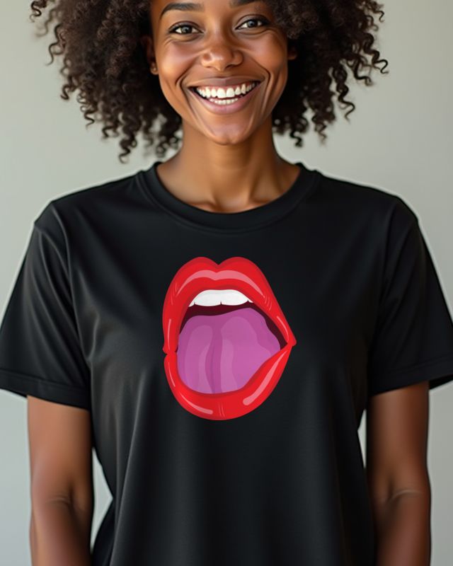 Open Mouth - Bold Expressive Lips Graphic Tee – T-Shirt