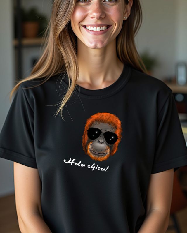 Orang-Utan Hola chica - Lustiger Affe Flirt Spruch – T-Shirt