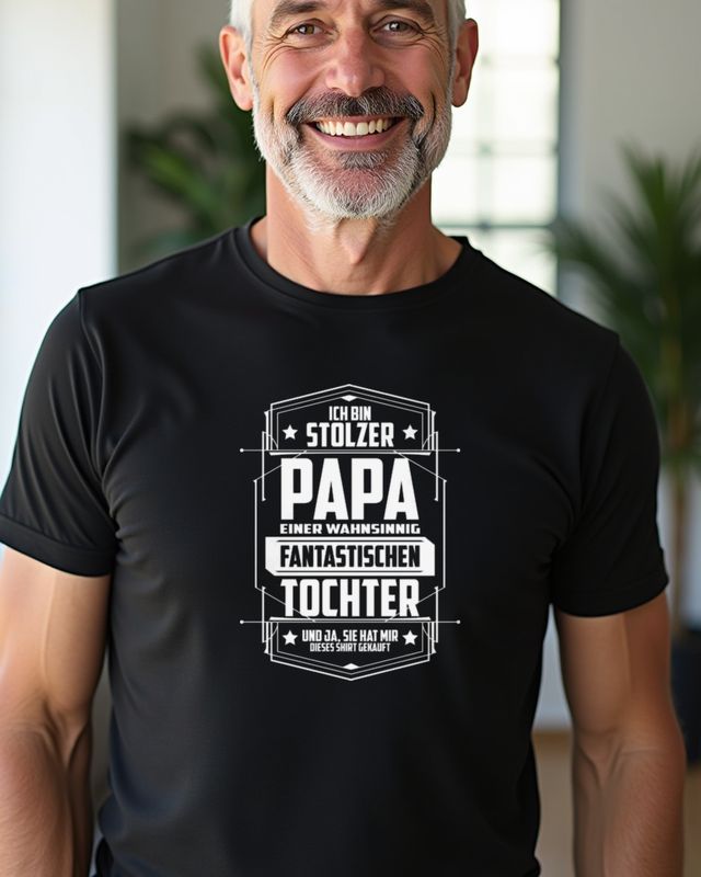 Papa und Tochter Motiv - Stolzer Vater Geschenkidee – T-Shirt