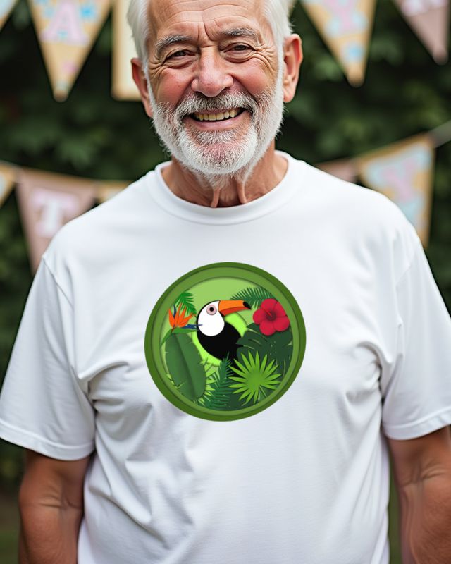Tropical Toucan Papercut Art - Exotic Bird Design โ T-Shirt