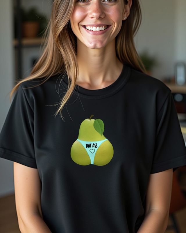 Pear in a Thong Dat Ass - Cheeky Funny Fruit Design – T-Shirt