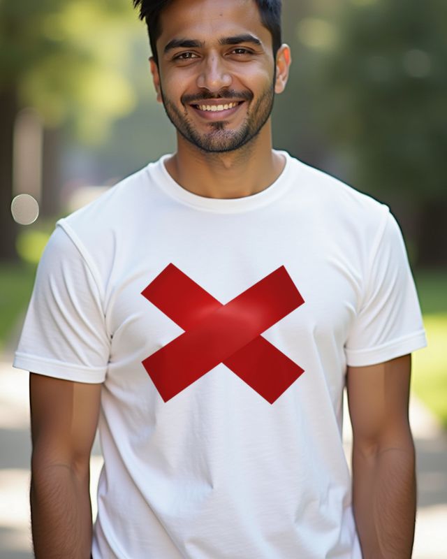 Red X Tape - Crossed Red Tape Strips โ T-Shirt
