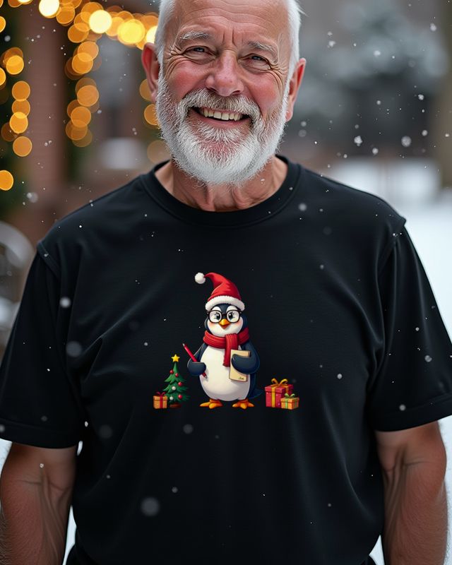 Christmas Penguin Teacher at the Chalkboard β No Text β T-Shirt