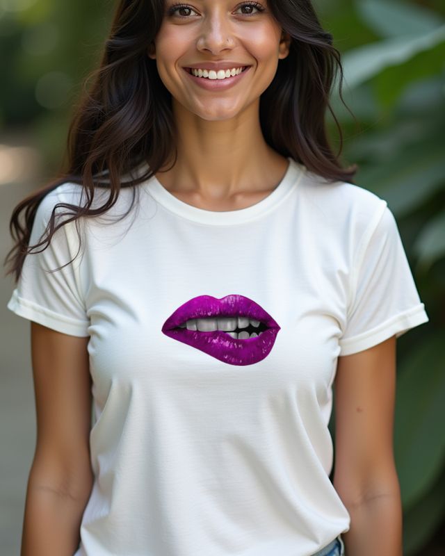 Pink Lip Bite - Sassy Lips Design for Girls Night β T-Shirt