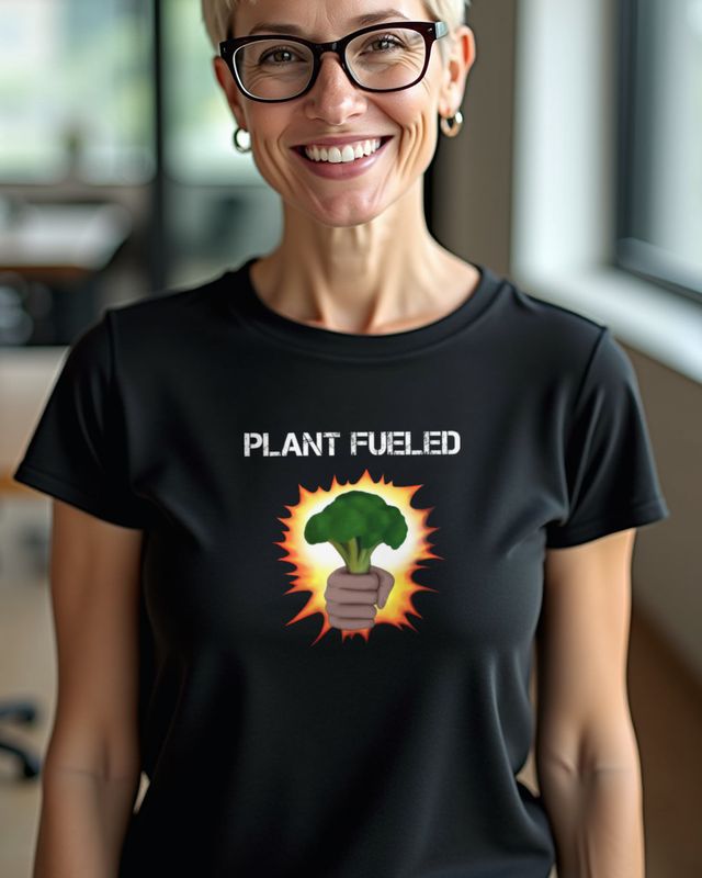 Plant Fueled Brokkoli - Lustiges Veganer Motiv – T-Shirt