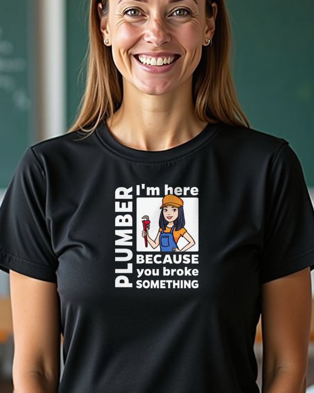 Plumber I’m Here - Funny Shirt for Female Plumbers – T-Shirt