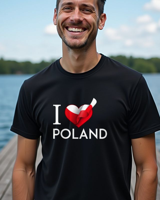 Poland in My Heart - I Love Poland Flag Design – T-Shirt