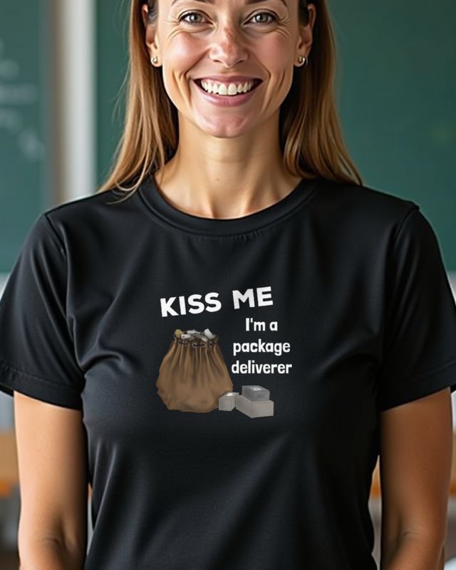 Paketbote Kiss me - Lustiges Geschenk für Paketzusteller – T-Shirt