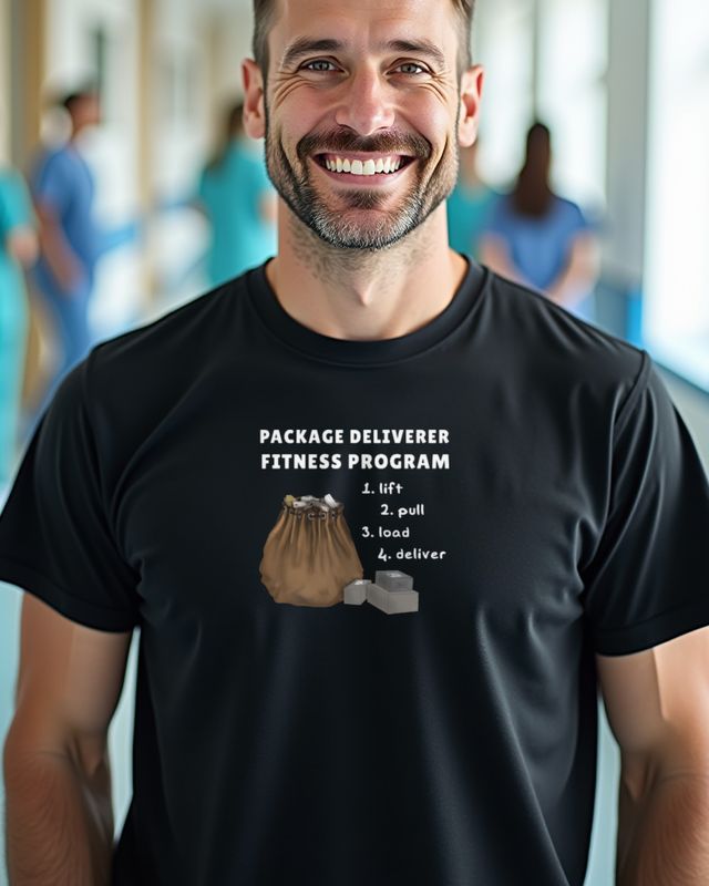 Paketbote Fitnessprogramm - Lustiger Zusteller Spruch – T-Shirt