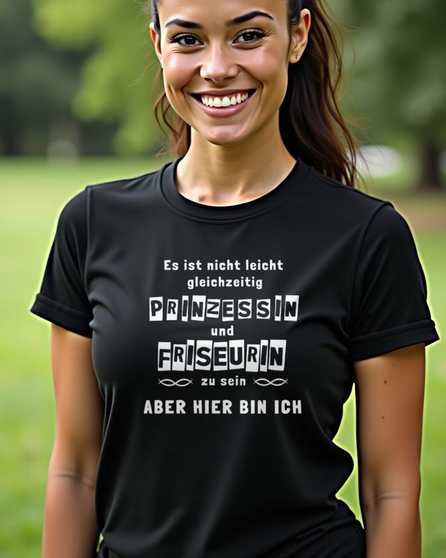 Prinzessin und Friseurin - Hier bin ich - Friseur Spruch – T-Shirt
